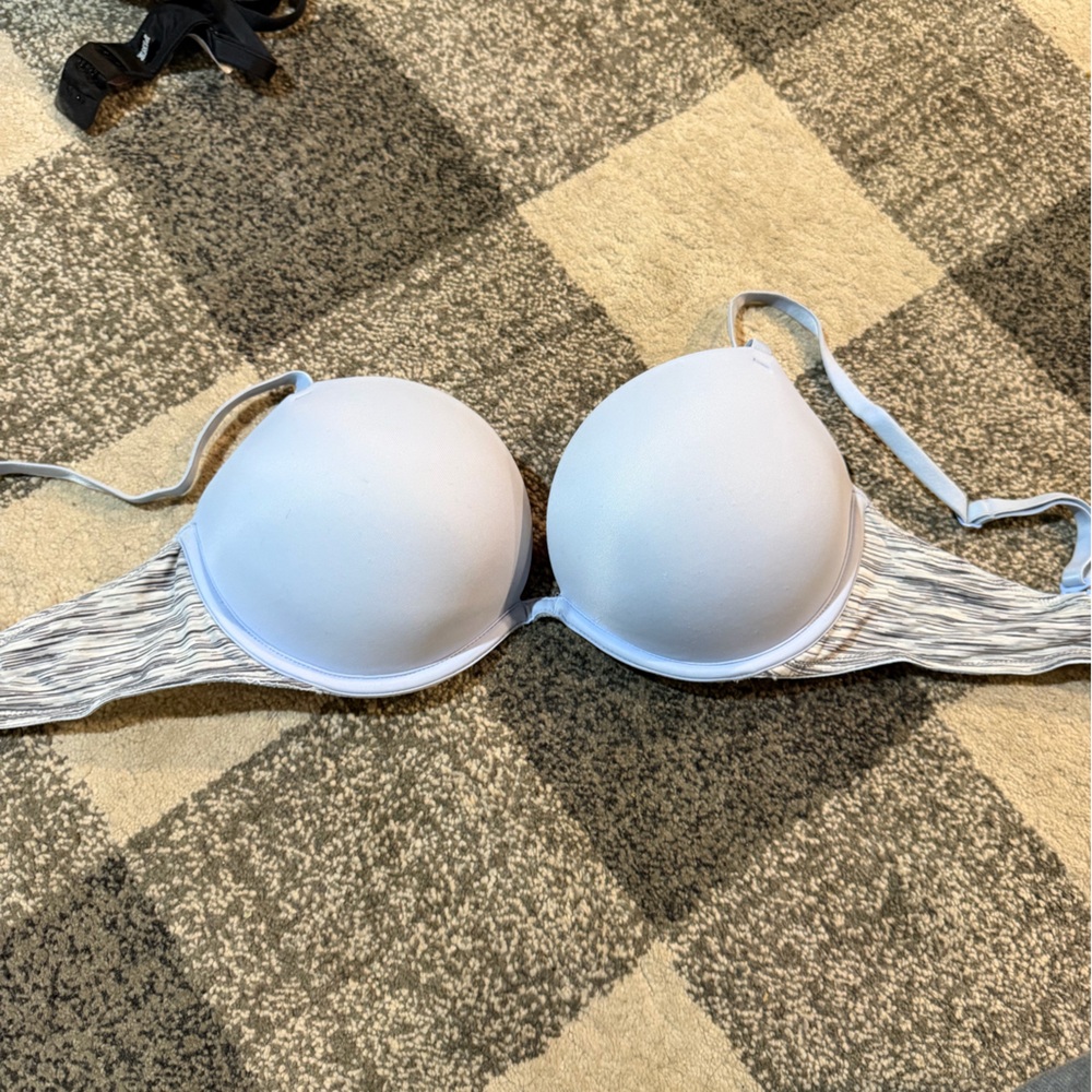 Victoria's Secret White Bra with Patterned Straps